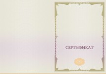 Бланк сертификата (универсальный, установленный образец)